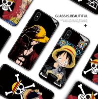 เคสมือถือเคสโทรศัพท์เคส Xiaomi Redmi Note8 เคสโทรศัพท์หรูหรา Soft EDGE อะนิเมะ OnePiece Luffy Glossy ปลอกกระจกเทมเปอร์กันกระแทกฝาหลัง Note 8 Case