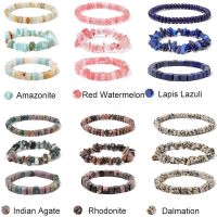 Multilayer Natural Stone Bracelet Set For Women Men Energy Square Charms Bangle Rondelle Beads Bracelet Set Female Jewelry Gift