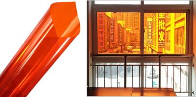 【❂Hot On Sale❂】 shang815558 ฟิล์ม Jendela Hias สีส้ม2mil ลดความร้อนฟิล์มโซล่าร์ปลายแหลมสติกเกอร์มีกาวในตัวช่วยเพิ่ม1.52x0.3m ความเป็นส่วนตัว