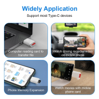 USB อ่านบัตร TF Type C To TF Micro-SD การ์ดรีดเดอร์ USB USB 2.0อะแดปเตอร์สำหรับตัวอ่านการ์ดความจำ OTG สำหรับ Tf/ Micro-SD การ์ดเครื่องอ่าน DKQ3825