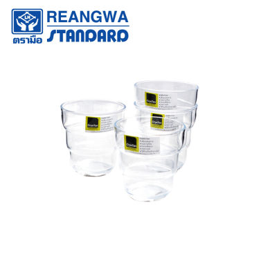 REANGWA STANDARD - CRYS TAN แก้วน้ำ 10 ออนซ์ โคโพลีเอสเตอร์ แก้วเครื่องดื่ม สีใส (แพ็ค 4 ใบ) RW 2258TTN