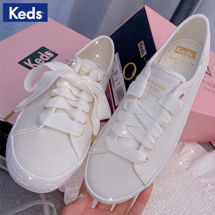 keds-co-branded-kate-spade2021-รองเท้าผ้าใบลําลองสีขาว