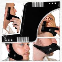 【CW】 Men Beard Comb Hairdressing Transparent Appearance Moustache Moulding Shaping Styling Template ruler combs