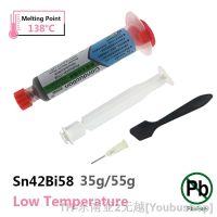 hk☽  Low Temperature Lead-free Syringe SMD Solder Paste Flux Soldering Sn42Bi58 Melting Point138℃ BGA Repair Welding