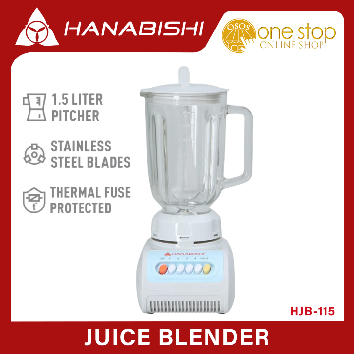 Hanabishi Original Juice Blender 1.5L Glass Jar 4 button speeds option