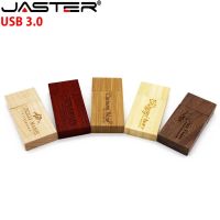 USB JASTER 3.0บล็อกไม้แฟลชไดร์ฟไม้แดง Pendrive 4GB 8GB 16GB 32GB 64GB ปากกาหน่วยความจำดิสก์ U ของขวัญ