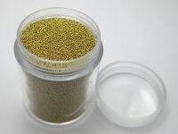 50Gram Light Gold Glass Micro Beads Microbeads No-hole Embellishment + Storage Box Beads