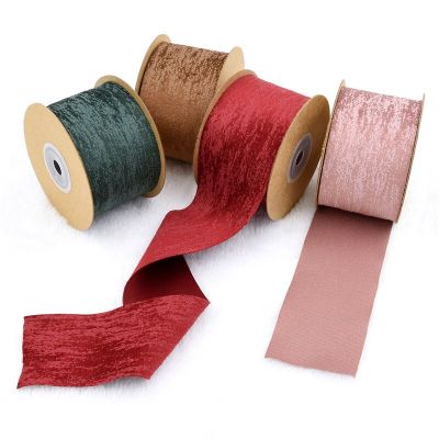 (5m/lot) New 50mm Suede Cloth Stain Ribbon for Home Decorations Bouquet Gifts Packing Supplies Bow DIY Lace Ribbons Gift Wrapping  Bags