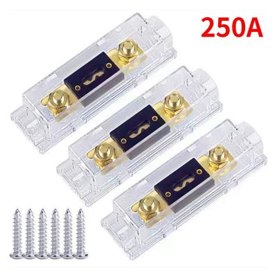 3Pcs Fuse Holder Bolt-on Fuse Car ANL Fuse Holders Fusible Link with Fuse 250A Fuses AMP