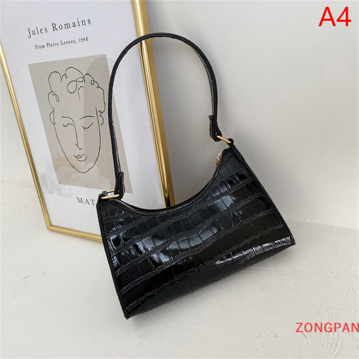 zongpan-กระเป๋าช้อปปิ้งแฟชั่นสุดหรูย้อนยุคลำลองสำหรับผู้หญิงกระเป๋าโท้ทกระเป๋าสะพายไหล่โซ่คล้องกระเป๋าถือสีทึบหนังของผู้หญิงสำหรับผู้หญิง2022