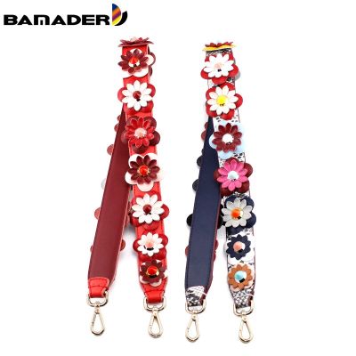 Leather Bag Strap BAMADER Fashion Rivet Flower Accessories Luxury DIY Handbag Straps Cowhide Bags Shoulder Belts Strap