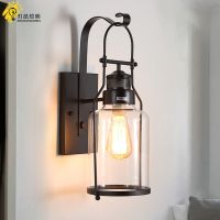 Loft American country creative personality industrial wind restoring ancient ways glass wall lamp corridor cafe bar outdoor lamps and lanterns ❤