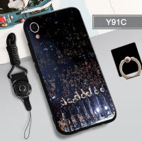 BTS Bangtan Boys เคสนิ่มสำหรับ VIVO,เคสโทรศัพท์ป้องกันการตกป้องกันรอยขีดข่วนพร้อมแหวนและเชือกสำหรับ VIVO Y91C/1820