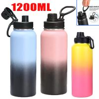 1000ML/1200ML Portable Thermo Bottle Stainless Steel Thermal Water Bottle 40Oz Large Capacity Thermos Cup Wall Vacuum Flask Cold