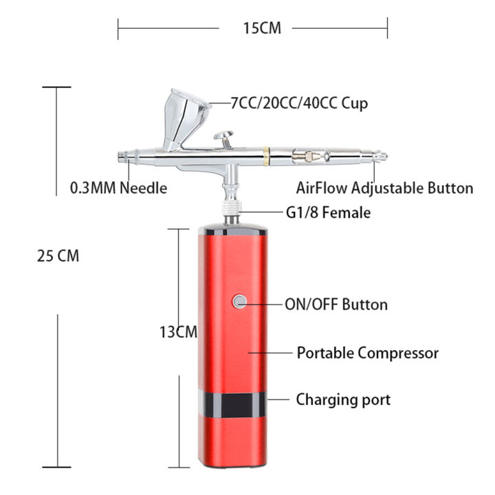 ไร้สายแบบพกพาแปรงอากาศมินิราคาถูกไฟฟ้าแต่งหน้าปากกาคอมเพรสเซอร์ชุดอุปกรณ์เครื่อง-airbrush