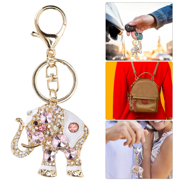 พวงกุญแจพลอยเทียม-elephant-จี้กุญแจสวยงามสำหรับวันเกิดสำหรับวันวาเลนไทน์สำหรับวันแม่และวันครบรอบ