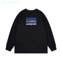 ?? PATAGONIA Classic Coastline Round Neck Velvet Sweatshirt for Men and Women Couples Popular Foreign Trade