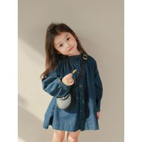 [COD] Childrens girls stand collar loose denim 2023 spring new jacket tops