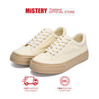 HOT”MISTERY รองเท้า ผ้าใบ พื้นรองเท้านุ่ม รุ่น CAKE สีครีม ( MIS-542)