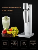 เครื่องมิลค์เชคหัวเดียว Multifunction Milkshaker สแตนเลส Milkshake ฟองชากวนเครื่องดื่มนมโฟม Mixer Blender Smoothie Maker