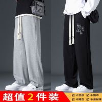 【Ready】? Summer and autumn new style trousers mens Korean style trendy student thin casual pants loose all-match sports pants for men