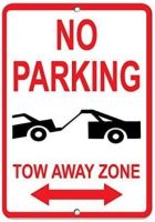 Adorepug Tin Sign Warning Sign No Parking Bidirectional Tow Away Zone Parking Sign Room Metal Poster Wall Decor