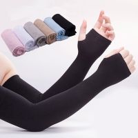 ✑ Ice Silk Sleeve Sunscreen Cuff Arm Sleeves Uv Sun Protect Anti-Slip Summer Men Women Gloves Outdoor Riding New