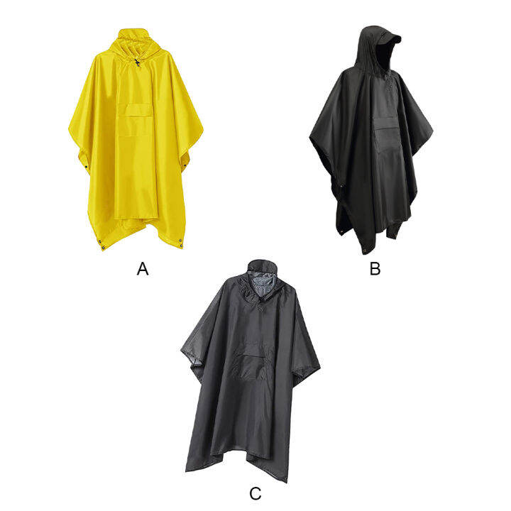 Man Long Raincoat with Pocket Waterproof Rain Jacket Rainwear Multi