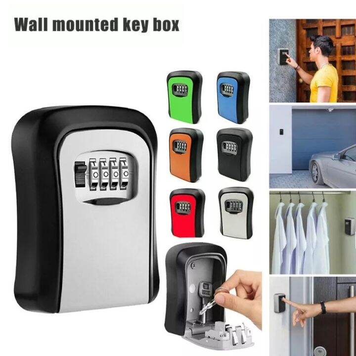 4 Digit Code Combination Wall Mount Key Safe Box Numbering Weatherproof