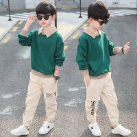 2023 Spring Autumn Long Sleeve Boys Tracksuit Casual Letters Children Clothes Sweater+Trousers 2Pcs Suit Kid Set 8 10 12 14 Year