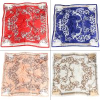 Aibins75-79# Spring and Summer New 90cm Large Square Scarf Elegant Temperament Womens Simulation Silk Scarf Gift WJ1002