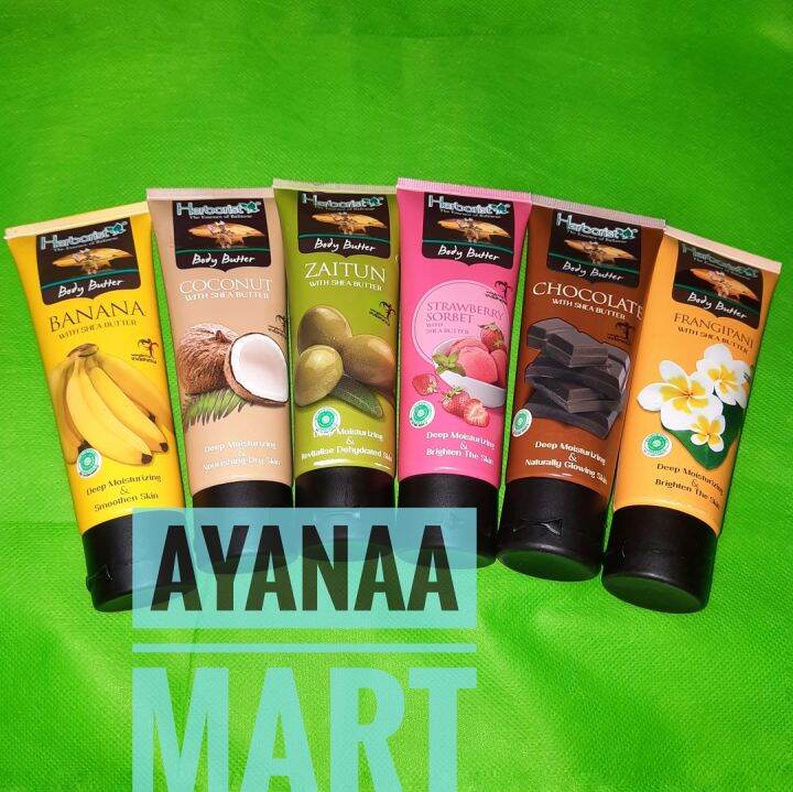 HERBORIST Body Butter Strawberry Coklat Zaitun Coconut matcha 80gr
