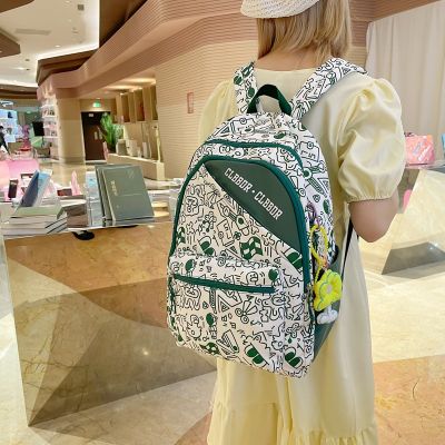 Cute Graffiti Personalized Niche Schoolbag Womens Japanese Harajuku Ins Senior High School Large Capacity Backpack College Student Backpack 2023