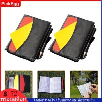 PickEgg 2 Sets Multifunction Referee Red Yellow Card Football Checkered PVC Soccer Yellow Red Cards Soccer Write- Referee Cards Checkered Wallet Portable