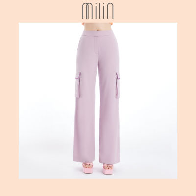 [MILIN] High waisted wide leg two side cargo pockets style pants กางเกงคาร์โก้เอวสูงขากระบอกแต่งกระเป๋าสองข้างกุ๊นขอบลูกไม้ / 41 Cynar Nigroni Pants