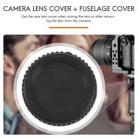 Black Plastic Camera Body Cover + Rear Lens Cap for Digital SLR