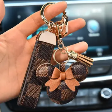 LV&GEDETE new leather key chain stainless steel car key chain