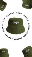 Dektay dark green embellished cotton-canvas bucket hat(หมวกบักเก็ตเขียว)