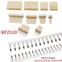 100Pcs KF2510 Connector 2.54mm Pitch 2P-10Pin Straight/Curved Male Female Socket Housing Plug Pin Header Crimp Terminals KF-2510