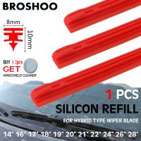 1 PCS RED Car Wiper Blade Silica Gel Silicon Refill Strips for Hybrid Type Wiper Blade 8mm 14 quot;16 quot;17 quot;18 quot;19 quot;20 quot;21 quot;22 quot;24 quot;26 quot;28 quot;