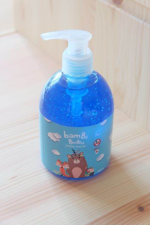 bambi-bubu-แบบขวดปั๊ม-เจลล้างมือแอลกอฮอล์สำหรับเด็ก-กลิ่น-bubble-gum-ขนาด-300ml