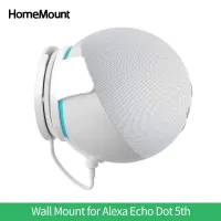 HomeMount Wall Mount for Echo Dot 5th Gen Built in Cable Management Alexa Smart Speaker Accessories Space-Saving Stand Bracket