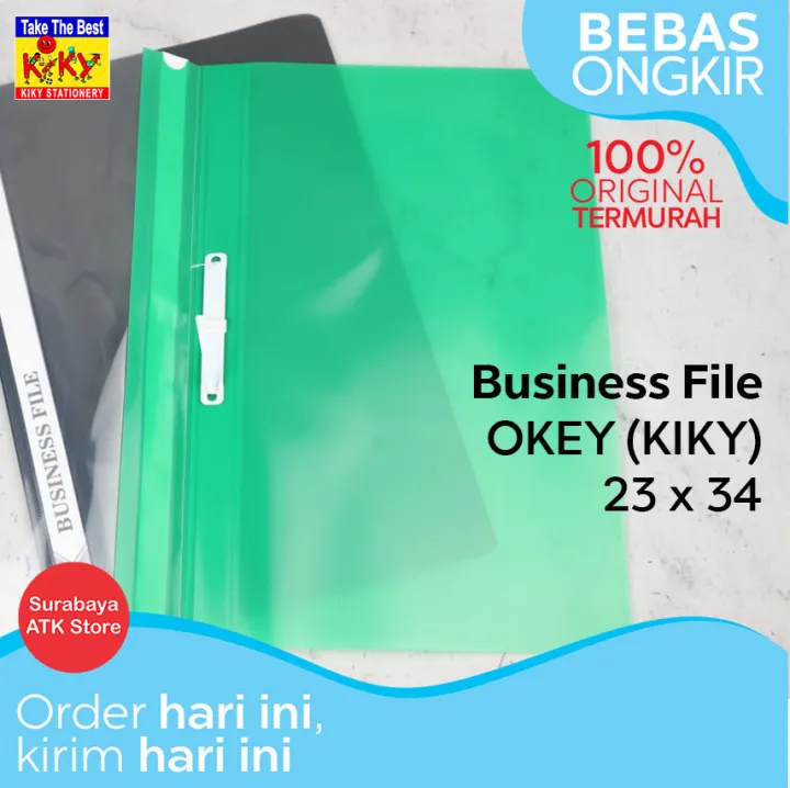 Business File Folio 12 Pcs Okey Map Acco Snelhecter Plastik F4 Hijau