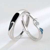 [COD]S925 แหวนคู่เงินแท้ Fengqiuhuang แหวนคู่ชายและหญิงคู่แหวนเปิดเรียบง่ายของขวัญที่ระลึกวันวาเลนไทน์
