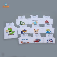 Áo ba lỗ trắng thun cotton 100% BiBo Kim Thu cho bé s1-s8