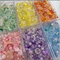 Acrylic beads handmade DIY mixed material bag jewelry rubber band accessories 20pcs