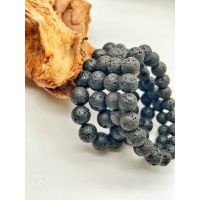 Natural Lava Stone beaded Bracelet available in 6 mm 8 mm 10 mm 12 mm