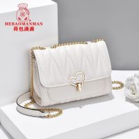 ▨๑ Female 2022 new banner bag shoulder inclined bread joker sweet ling chain female package