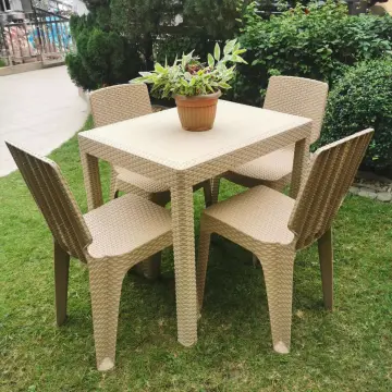 Plastic dining table set 6 outlet seater