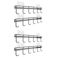 4X Utensil Hangers with Hooks Wall Utensil Holder Utensil Hooks Wall Mounted Adhesive Wall Hooks Rack for Kitchen